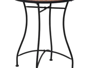 Masă de bistro mozaic, maro, 60 cm, ceramică