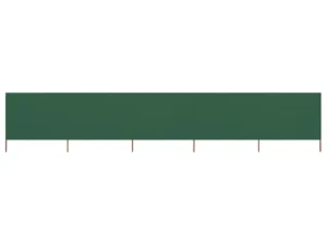 Paravan anti-vânt cu 5 panouri, verde, 600 x 120 cm, textil