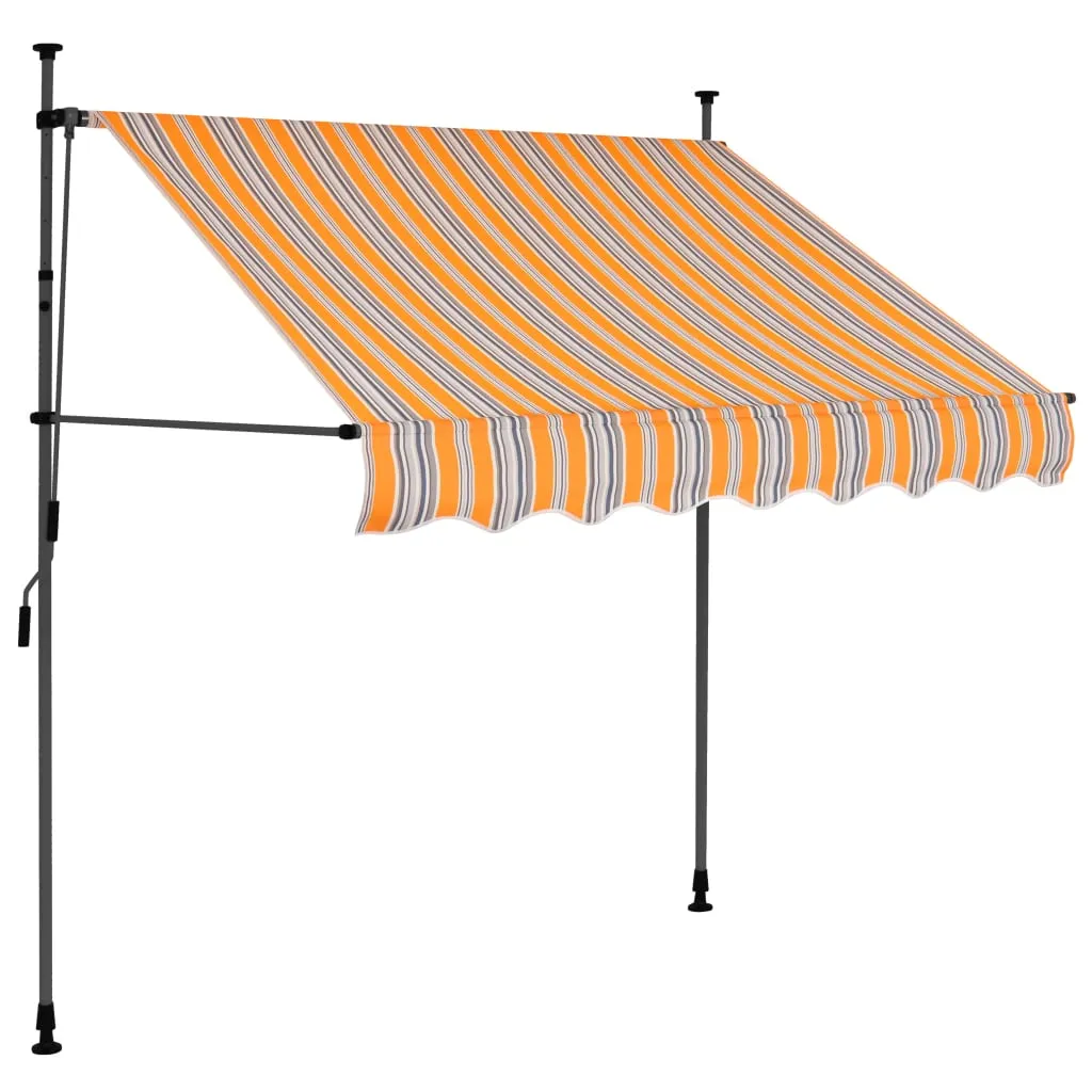 Copertină retractabilă manual cu LED, galben & albastru, 100 cm - imagine 2