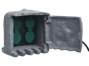 Unitate priză de grădină 4 sloturi impermeabilă gri polirășină