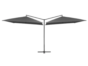 Umbrelă de soare cu stâlp din oțel, antracit, 250x250 cm