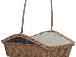 Coș pentru lemne de foc cu mâner, maro 61,5x46,5x58 cm salcie