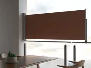 Copertină laterală retractabilă de terasă, maro, 100 x 300 cm