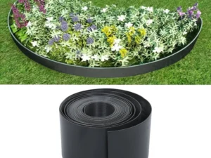 Bordură de grădină, gri, 10 m, 15 cm, PE