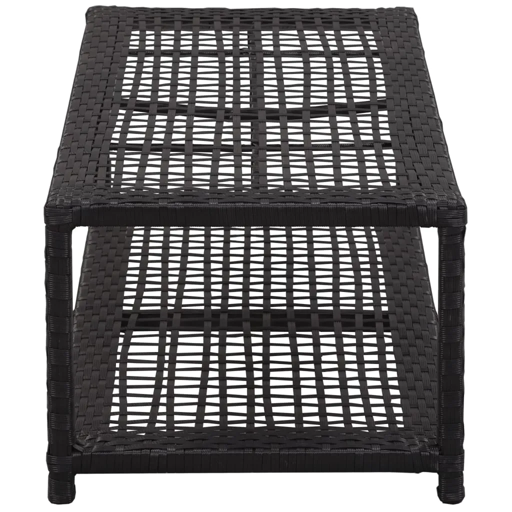Banchetă pantofar, negru, 80 x 40 x 30 cm, poliratan - imagine 3
