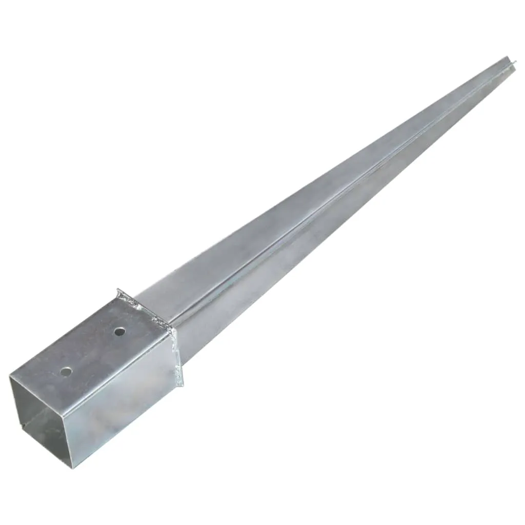 Țăruși de sol, 6 buc., argintiu, 8x8x76 cm, oțel galvanizat - imagine 4