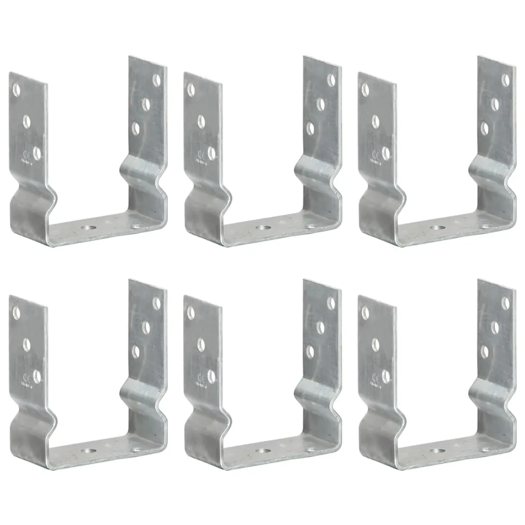 Ancore de gard, 6 buc., argintiu, 12x6x15 cm, oțel galvanizat