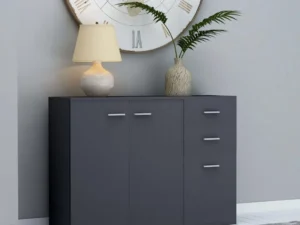 Dulap, gri, 105x30x75 cm, lemn prelucrat
