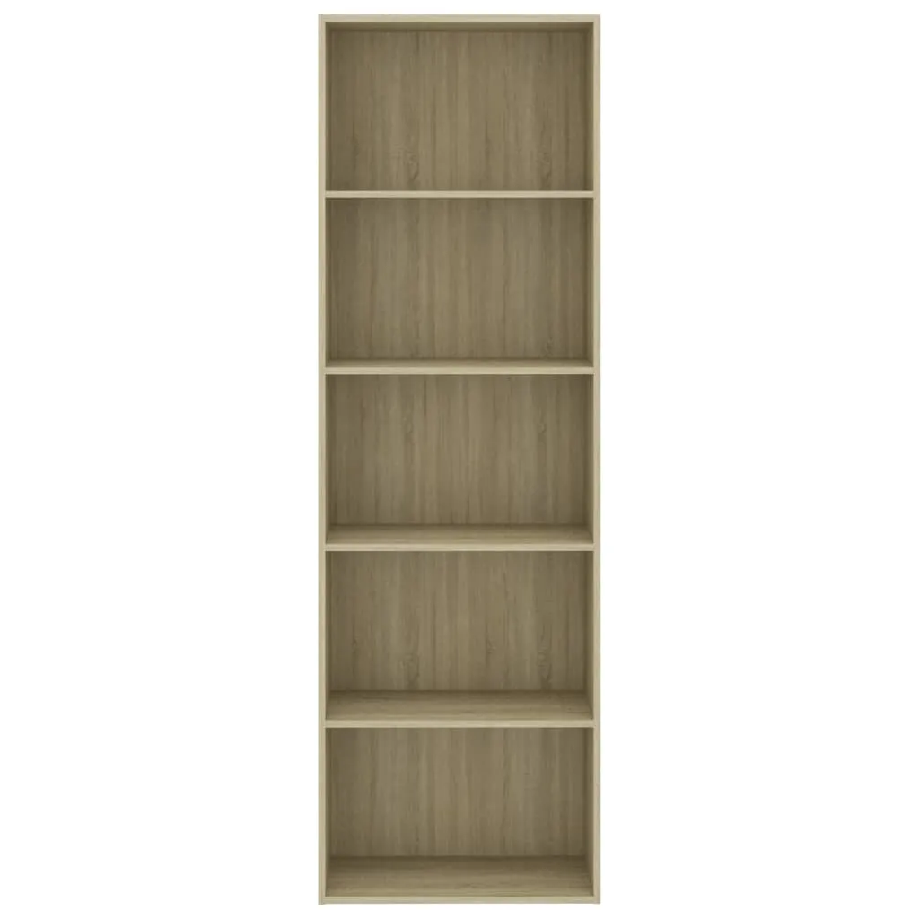 Bibliotecă cu 5 rafturi stejar sonoma 60x30x189cm lemn compozit - imagine 4
