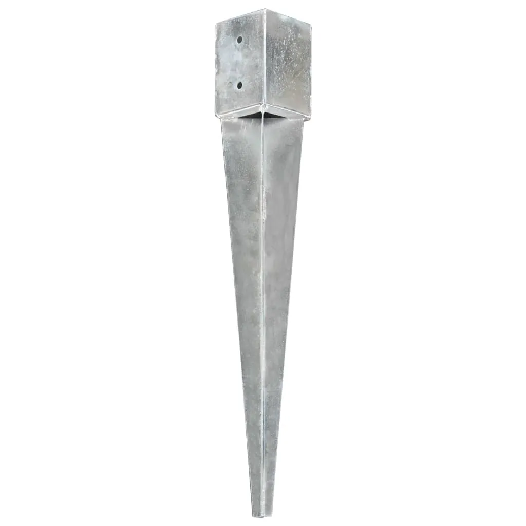 Țăruși de sol, 6 buc., argintiu, 10x10x76 cm, oțel galvanizat - imagine 2