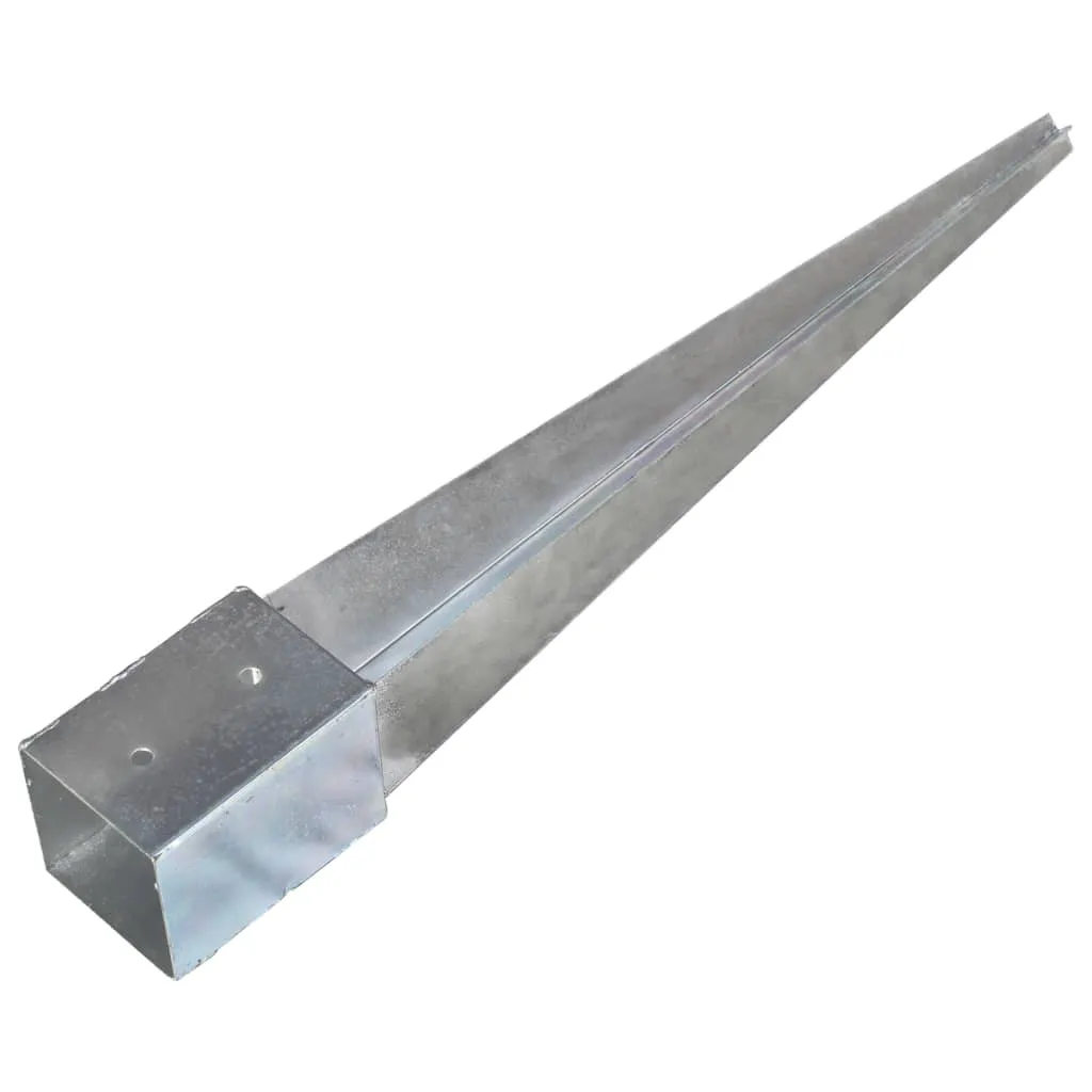 Țăruși de sol, 6 buc., argintiu, 10x10x76 cm, oțel galvanizat - imagine 4