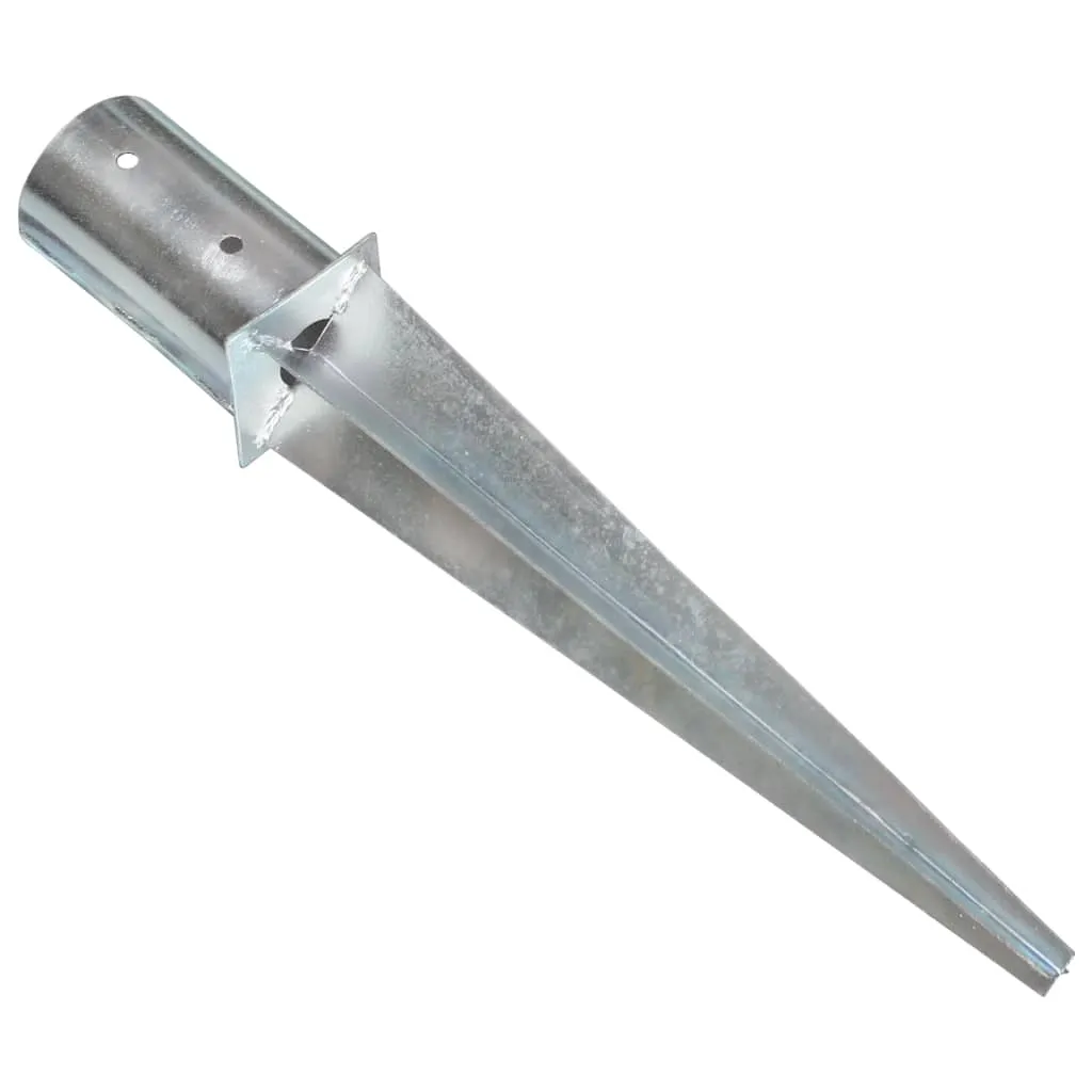 Țăruși de sol, 2 buc., argintiu, 8 x 61 cm, oțel galvanizat - imagine 4