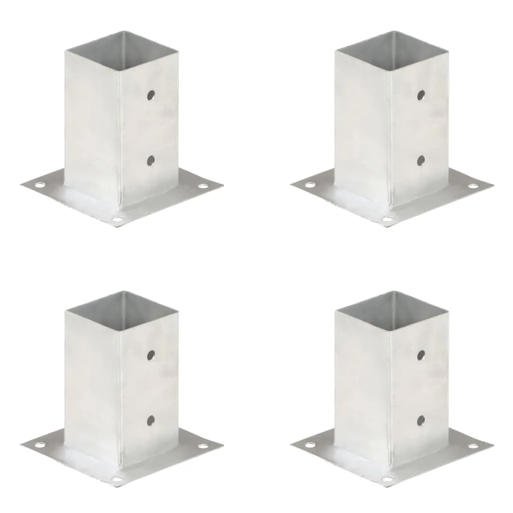Suporți stâlp, 4 buc., metal galvanizat, 81 mm