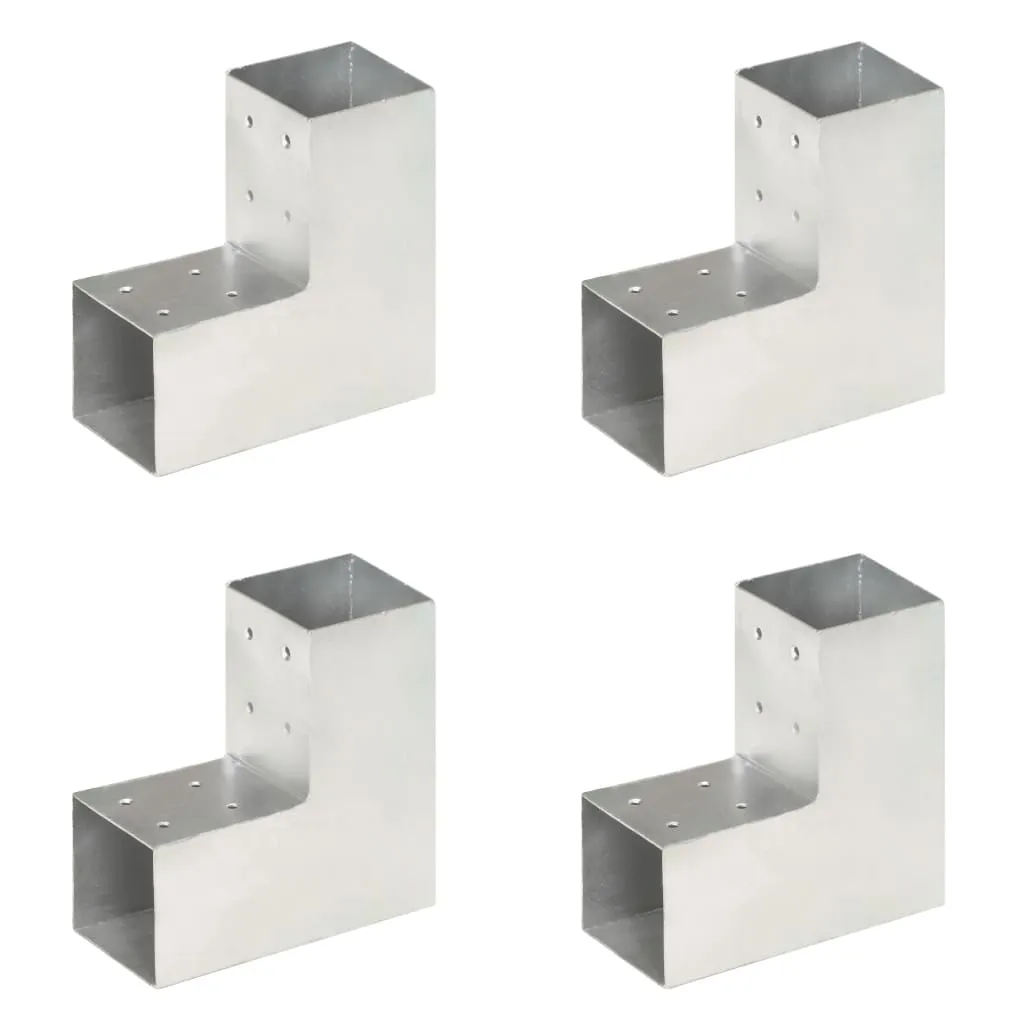 Conectori de grindă, formă L, 4 buc, 81x81 mm, metal galvanizat