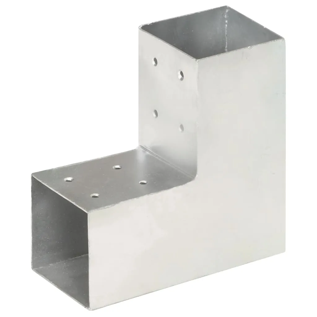 Conectori de grindă, formă L, 4 buc, 81x81 mm, metal galvanizat - imagine 2