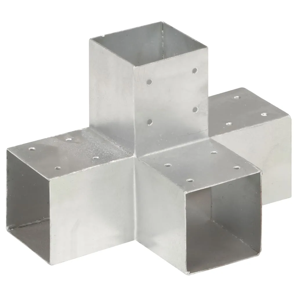 Conectori de grindă, formă X, 4 buc, 91x91 mm, metal galvanizat - imagine 2
