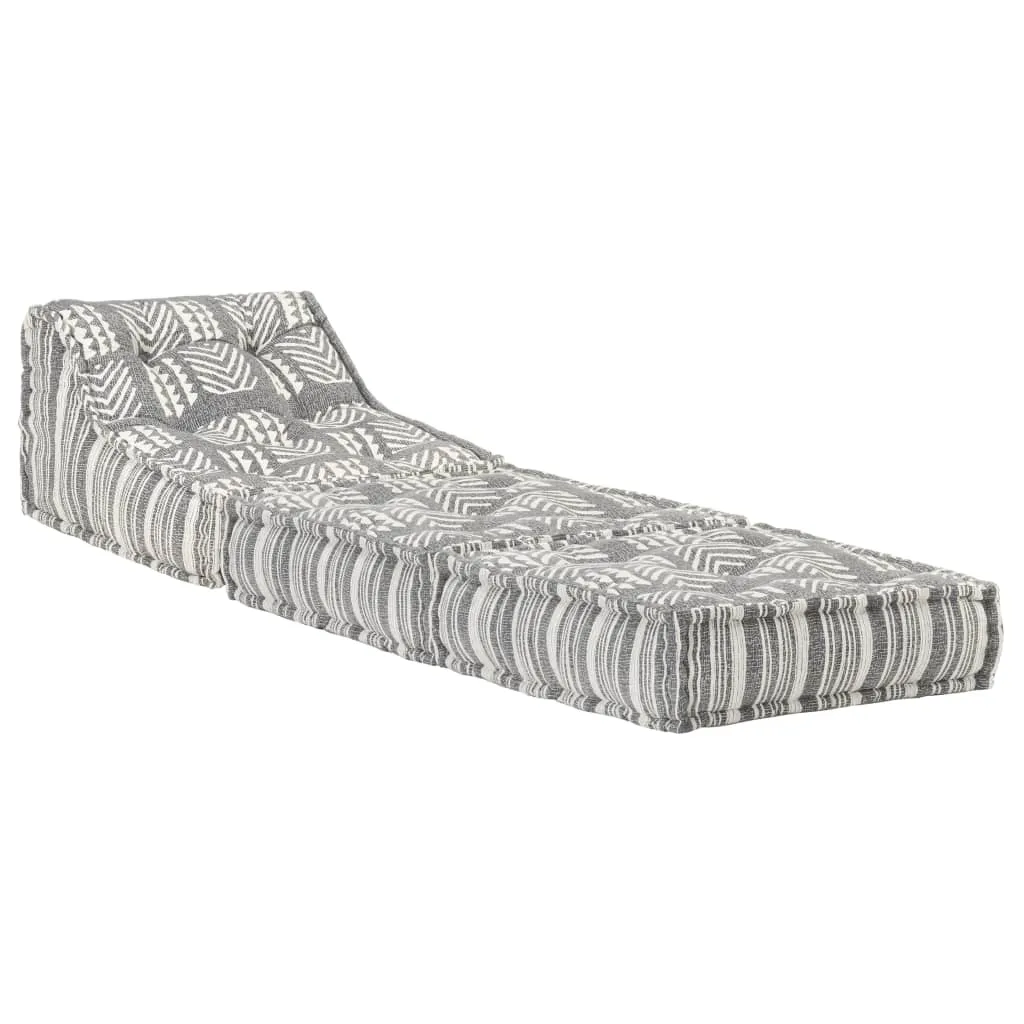 Fotoliu puf modular, gri cu dungi, material textil - imagine 3