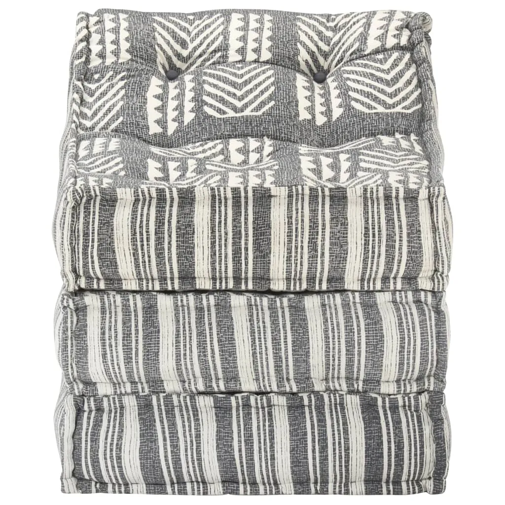 Fotoliu puf modular, gri cu dungi, material textil - imagine 4