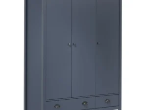 Șifonier cu 3 uși Hill,, gri, 127x50x170 cm, lemn masiv pin