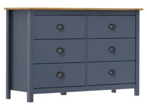 Dulap Hill, gri, 125 x 40 x 80 cm, lemn masiv de pin