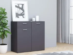 Dulap, gri, 80x36x75 cm, lemn prelucrat