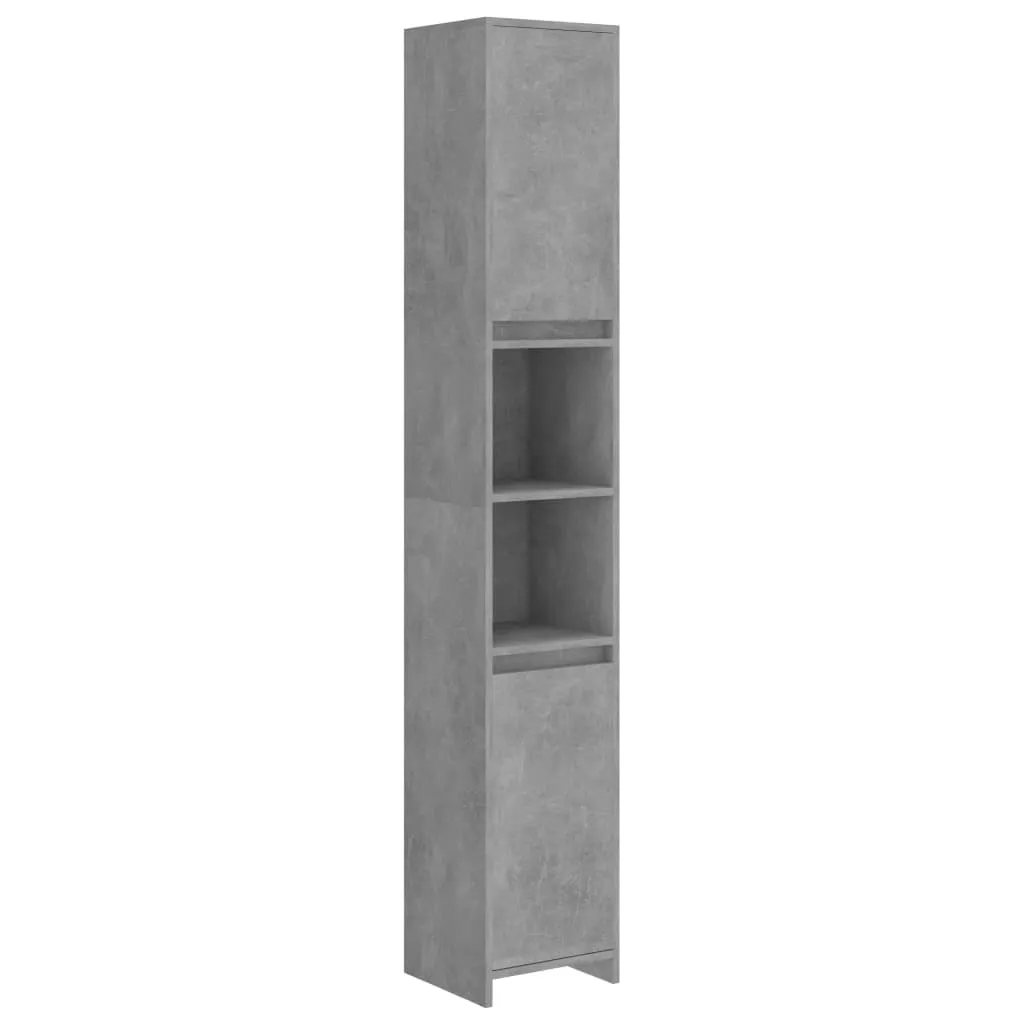 Dulap de baie, gri beton, 30x30x183,5 cm, lemn prelucrat - imagine 2