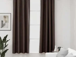 Perdele opace aspect pânză ocheți 2 buc. gri taupe 140x175 cm