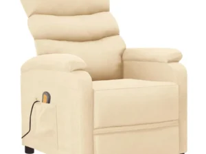 Fotoliu de masaj, crem, material textil