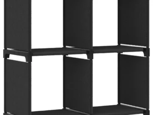 Raft expunere, 4 cuburi, negru, 69x30x72,5 cm, material textil