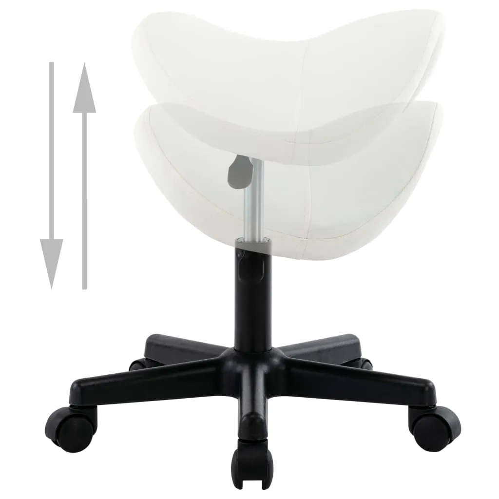Scaun de lucru, alb, piele ecologică - imagine 3