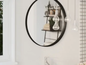 Oglindă de perete, negru, 60 cm