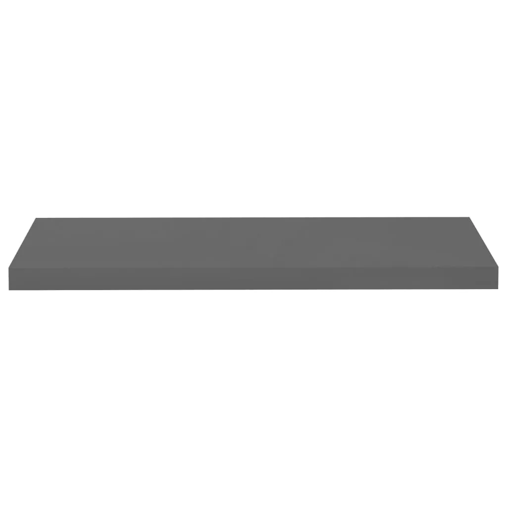 Rafturi de perete, 2 buc., gri extralucios, 80x23,5x3,8 cm, MDF - imagine 4