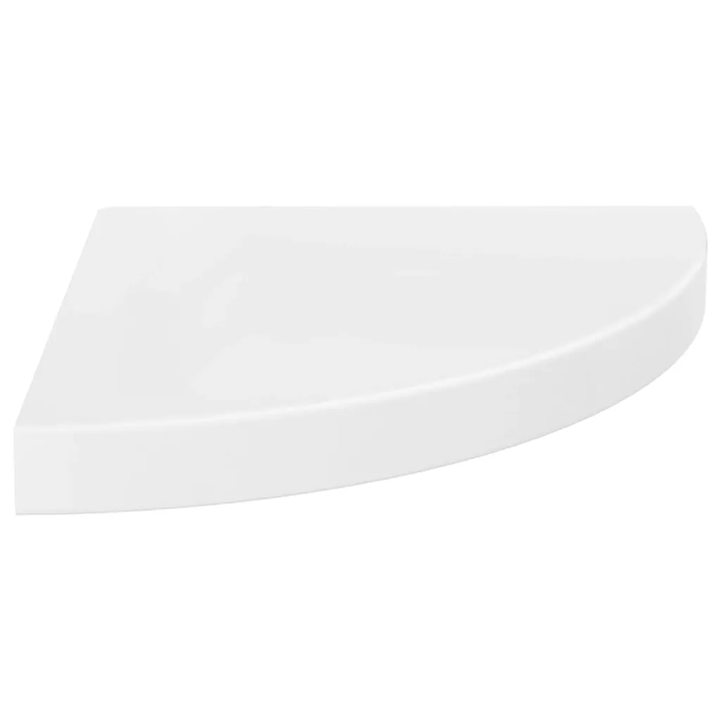 Rafturi de perete, 2 buc., alb extralucios, 35x35x3,8 cm, MDF - imagine 3