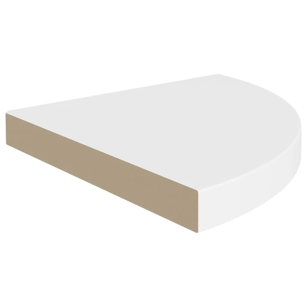 Rafturi colț de perete, 2 buc., alb, 35x35x3,8 cm, MDF - imagine 4