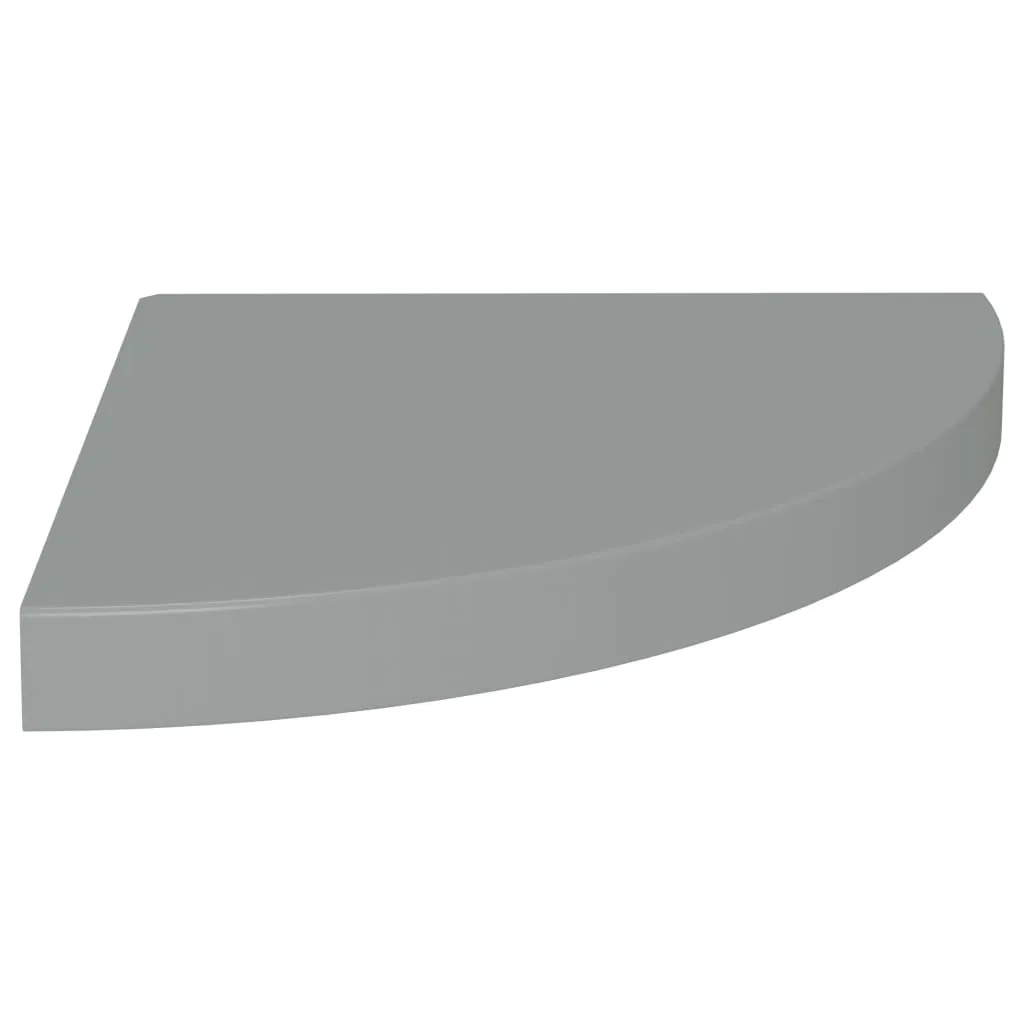 Raft colțar de perete, gri, 35 x 35 x 3,8 cm, MDF - imagine 2