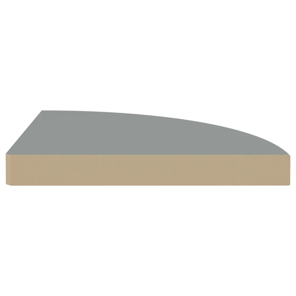 Raft colțar de perete, gri, 35 x 35 x 3,8 cm, MDF - imagine 4