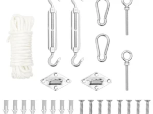 Set de accesorii parasolar, 9 piese, oțel inoxidabil