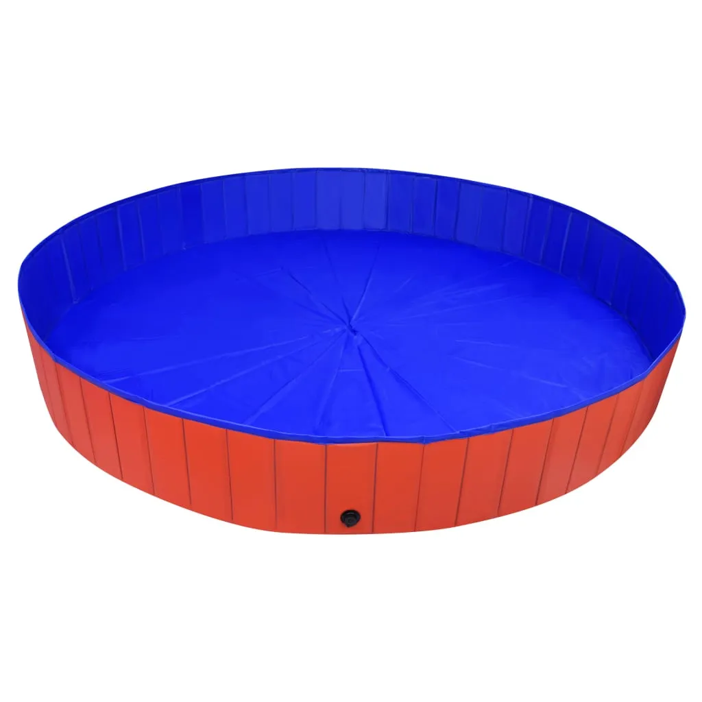 Piscină pentru câini pliabilă, roșu, 300 x 40 cm, PVC - imagine 4