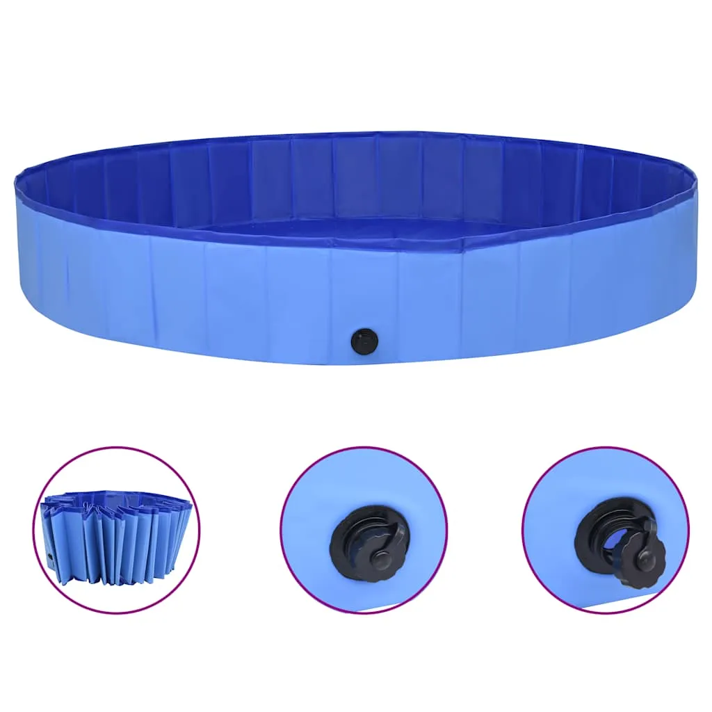 Piscină pentru câini pliabilă, albastru, 300 x 40 cm, PVC