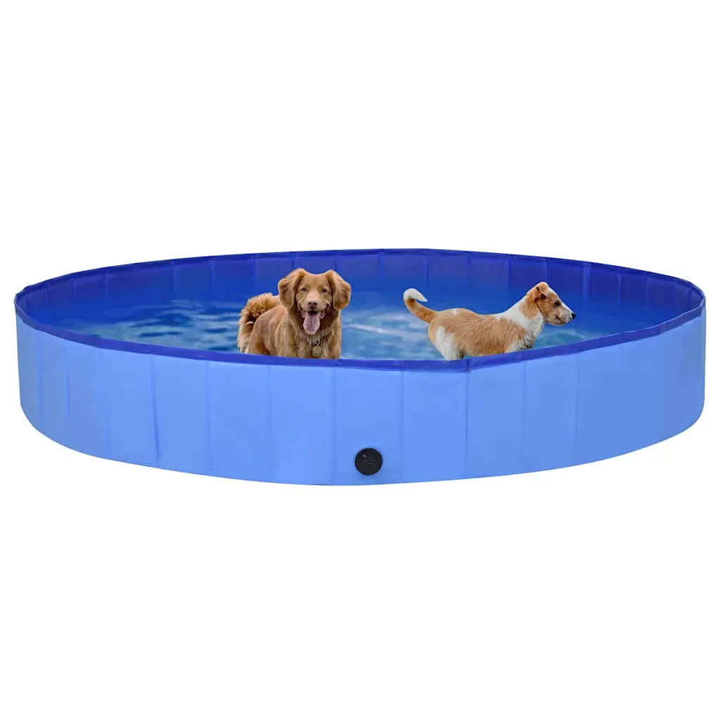 Piscină pentru câini pliabilă, albastru, 300 x 40 cm, PVC - imagine 3