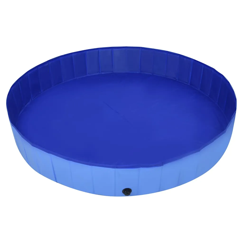 Piscină pentru câini pliabilă, albastru, 300 x 40 cm, PVC - imagine 4