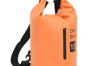 Rucsac impermeabil cu fermoar, portocaliu, 15 L, PVC