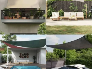 Pânză parasolar, roșu, 4/5x4 m, HDPE, 160 g/m²