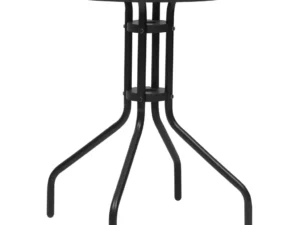 Masă de grădină, negru, Ø60x70 cm, oțel