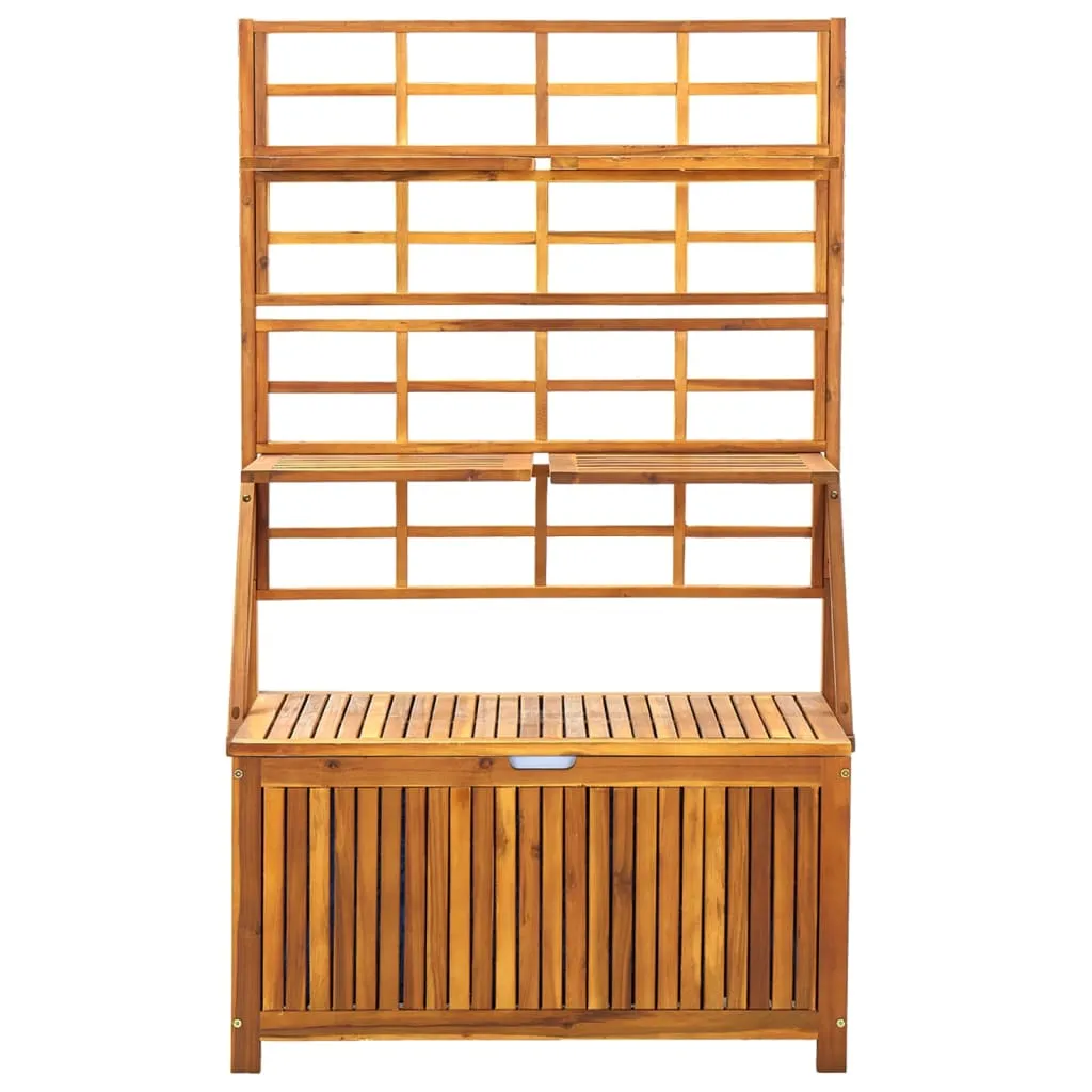 Cutie de depozitare cu spalier, 99x55x160 cm, lemn masiv acacia - imagine 3