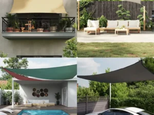 Pânză parasolar gri taupe 2,5x5m țesătură oxford dreptunghiular