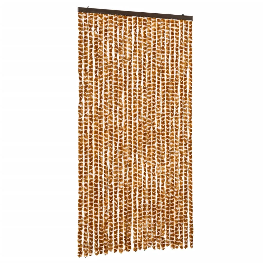 Perdea pentru insecte, ocru și alb, 100 x 220 cm, chenille - imagine 2