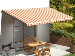 Pânză de rezervă copertină, galben și portocaliu, 6x3 m