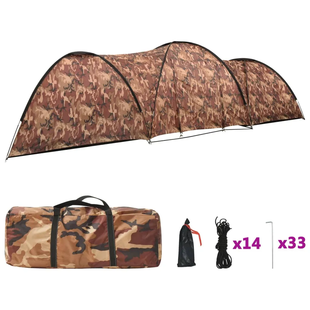 Cort camping tip iglu, 8 persoane, camuflaj, 650x240x190 cm - imagine 2