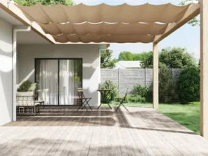 Copertină verticală, gri taupe, 200x360 cm, țesătură oxford